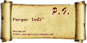 Perger Ivó névjegykártya